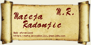 Mateja Radonjić vizit kartica